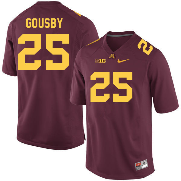 Men #25 Aidan Gousby Minnesota Golden Gophers College Football Jerseys Sale-Maroon
